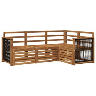 vidaXL Juegos De Sof&aacute;s 4 Pcs Madera De Acacia S&oacute;lida Vidaxl
