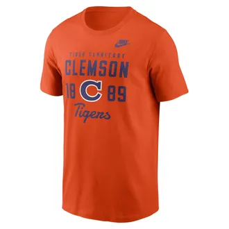 Nike Clemson Legacy Stacked Est Nike Mens College T-Shirt in Orange | N19989MCLV-AZ2