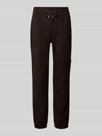 Monari Jogger Pants mit Rei&szlig;verschlusstasche Modell Jill in Dunkelbraun, Gr&ouml;&szlig;e 34