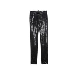 Zadig&Voltaire Prune Paillettenbroek - Dames - Broeken - Zwart - Maat: S Leer