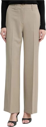 Guess Dorothee Wide Broeken - Dames - Wijde Broeken - Beige - L - Polyester - Broeken