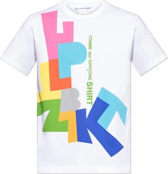 Comme Des Gar&ccedil;ons T-shirt met een kleurrijke print - Heren - T-shirts - Wit - M - Katoen - Tops
