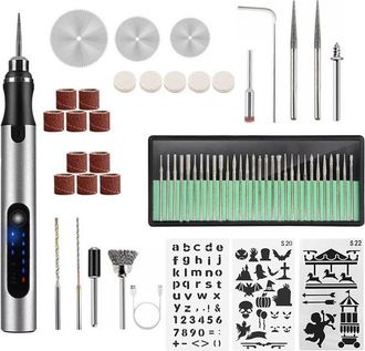 OEM Kit De Herramientas De Grabado El&eacute;ctrico Recargable Por Usb, Minim&aacute;quina De Grabado Rotativa Port&aacute;til Para Joyer&iacute;a, Vidrio, Pl&aacute;stico, Madera Y Metal