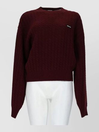 Rotate wool cashmere cable knit crewneck top