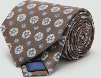 Mango Cravatta 100% seta stampa marrone - Uomo - Taglia unica - MANGO MAN