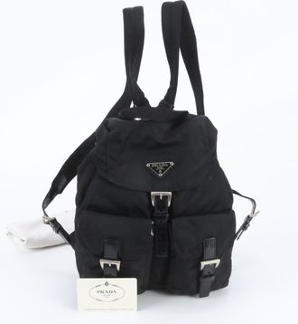 Prada Black Leather Nylon Backpack (Pre-Owned)