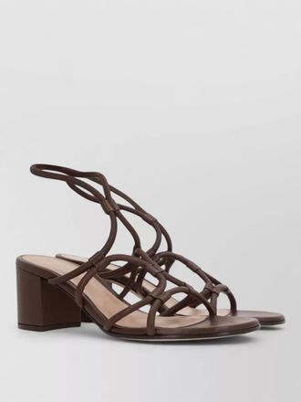 Gianvito Rossi leather sandals block heel round toe straps