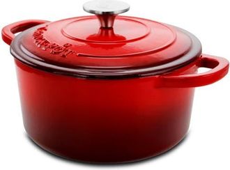 Crock-pot 3 Quart Enameled Cast Iron Casserole with Lid in Red at Nordstrom