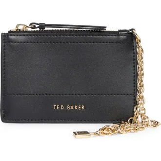 Ted Baker Sutton Charm Leather Card Case in Black/black at Nordstrom Rack