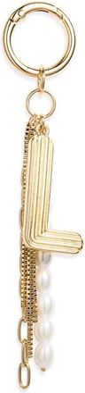 Chelsea28 Initial Faux Pearl Bag Charm in L- White- Gold at Nordstrom
