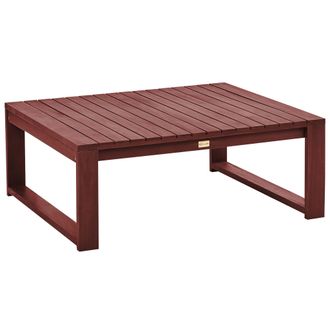 Beliani Mesa De Centro De Madera De Acacia Oscura Rojo 90 X 75 Cm Timor Ii