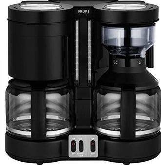 Krups Negro Duothek Plus Manual Cafetera De Filtro 1 L De Caf&agrave; Molido, 2200 W, 1100 W, 20 Cups, 44 Decibeles, Pl&aacute;stico