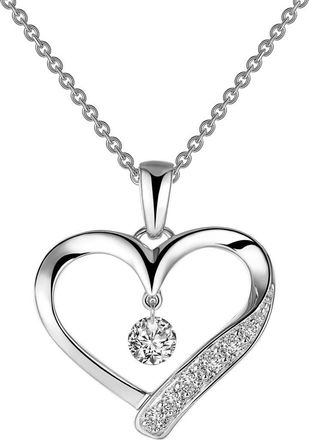 Lafonn Heart Orbital Pendant Necklace in Silver/clear at Nordstrom Rack