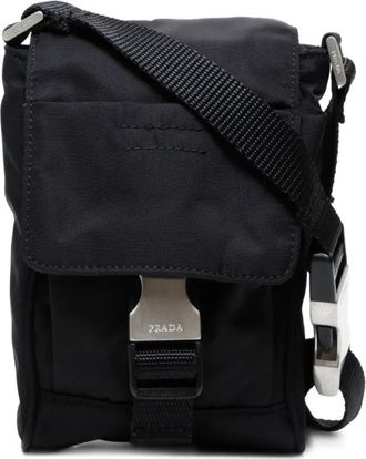 Prada Borsa messenger con fibbia 1990-2010 - Nero