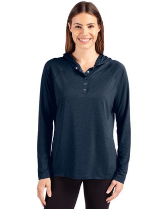 Cutter & Buck Coastline Epic Comfort Womens Hooded Long Sleeve Pullover Shirt