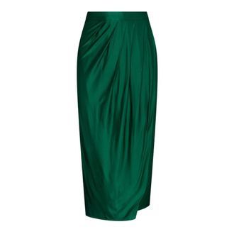 Max Mara Rokken, Dames, Groen, S, Polyester, Elegante Midi Rok