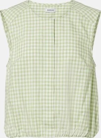 SIMKHAI Gingham cotton-blend top