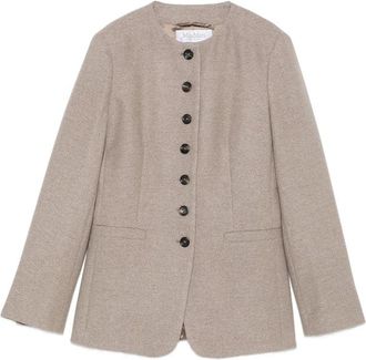 Max Mara Button-up Collarless Jacket