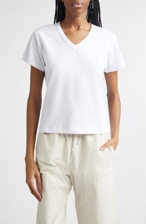 Leset Margo V-Neck Cotton T-Shirt in White at Nordstrom, Size X-Small
