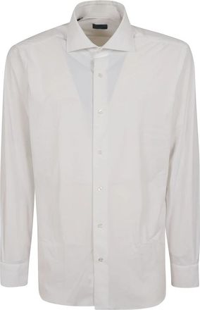 Barba Neck Shirt - Heren - Zakelijke Overhemden - Wit - 3XL - Leer - Overhemden
