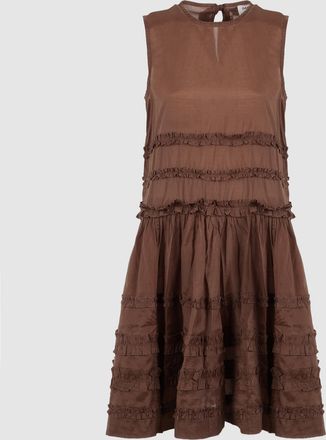 Damson Madder Robe Reed Drop Waist Ruffle Choc
