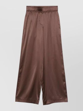 Brunello Cucinelli high waist wide leg satin trousers