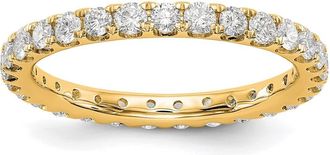 Diamond2Deal 14k Yellow Gold Lab Grown Diamond Eternity Wedding Band Ring 1Ct Clarity- VS Color- G-H