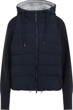 Brunello Cucinelli Blue Knit Dowjacket-Donna