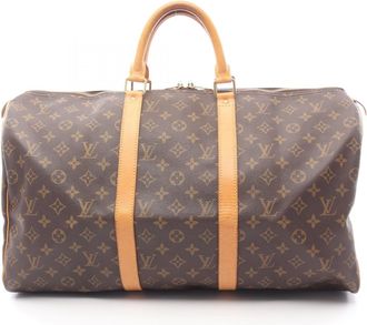 Louis Vuitton Brown Monogram Coated Canvas Leather Boston Bag (Pre-Owned)