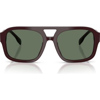 Tory Burch 53mm Gradient Pilot Sunglasses in Purple Crystal /Dark Green at Nordstrom