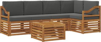vidaXL Conjunto De Sof&aacute;s De Exterior 6 Uds. Natural Y Antracita Vidaxl