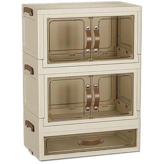 Trade Shop Trade Shop - Gabinete Del Organizador Plegable De 2-shape Con Sala De Gabinetes De Escritorio De Cajones