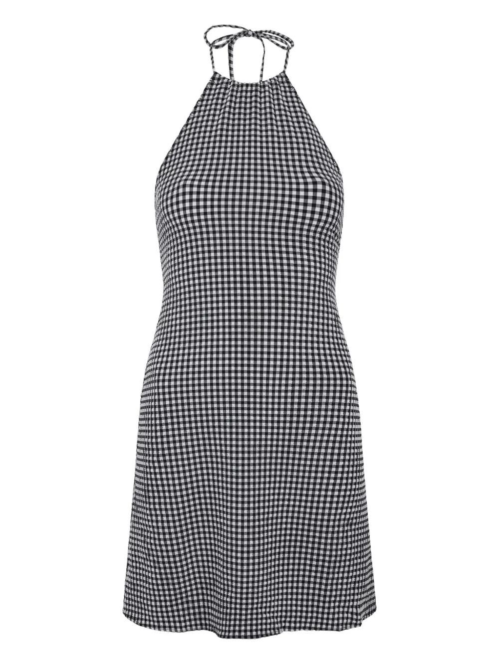 Hunza G halterneck gingham mini dress - women - Polyester