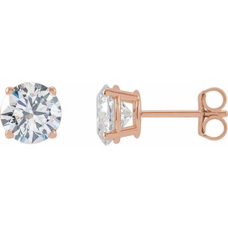 Diamond2Deal 2ct Lab-Grown Diamond Stud Earrings Clarity VS, Color F-G, 14k Gold