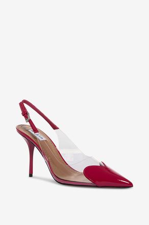Alaia Slingback-Pumps aus Plexiglas und Lackleder Le Coeur 90
