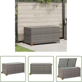 vidaXL Contenitore per cuscini - Contenitore da Giardino Grigio Chiaro 120x65x61 cm Polyrattan