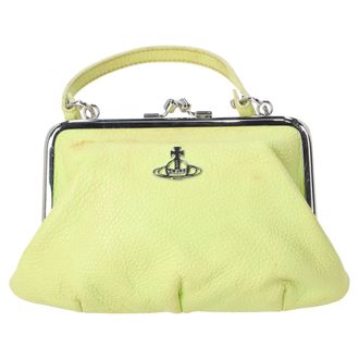 Vivienne Westwood Granny Frame Top Handle Bag in Green Leather