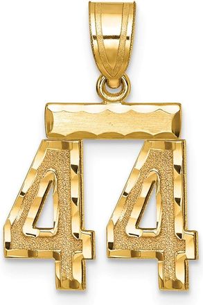 Diamond2Deal 14k Yellow Gold Small Brushed Diamond-cut Number Charm Pendant