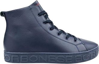 Borbonese Blue Genuine Leather Men Mens Sneaker