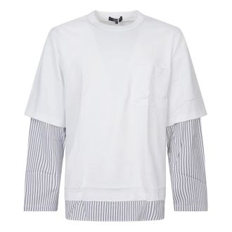 Comme Des Gar&ccedil;ons Long Sleeve Tops, male, White, Size: L Chest Patch Pocket Crew Neck Short Sleeve