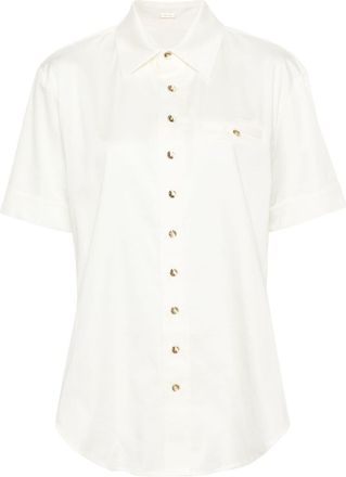 Cult Gaia Rayn short-sleeved shirt - women - Spandex/Elastane/Cotton - L - White