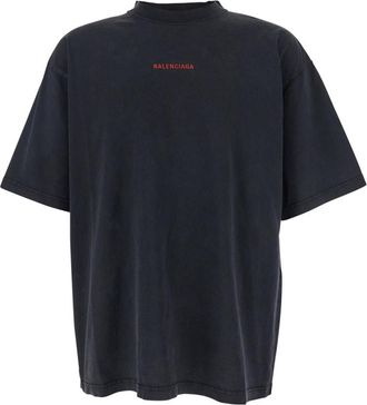 Balenciaga Black Crewneck Logo T-Shirt