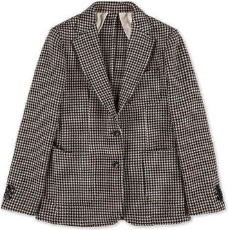 Fortela Benjamin Classic Flannel Houndstooth Jacket in Mix at Nordstrom, Size 38 Eu