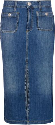 Liu Jo Gonna in seta con spacchi sul davanti - Blu