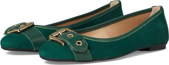 French Sole Ditto Womens Flat Shoes Dark Green Suede : 6.5 M, Leather/Rubber/Suede
