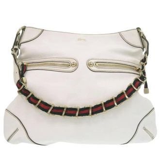 Gucci Pre-owned Shoulder Bags, female, White, Size: ONE SIZE Pre-owned Leather Shoulder Bag