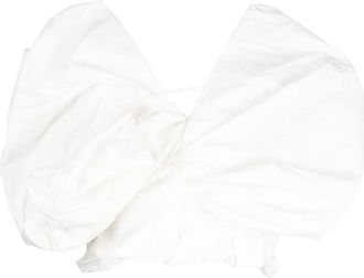 JNBY ruffled cotton cropped top - women - Cotton/Cotton - L - White