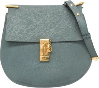 Chlo&eacute; Pre-owned Drew Schoudertas - Dames - Vintage Schoudertas - Blauw - ONE Size - Leer - Vintage