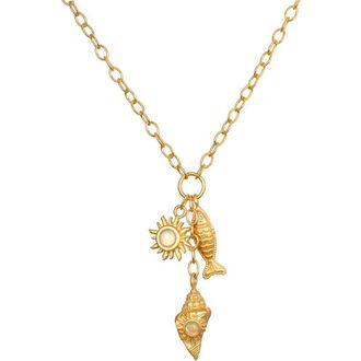 Satya Jewelry Healing Light Ocean Charm Necklace in Gold at Nordstrom