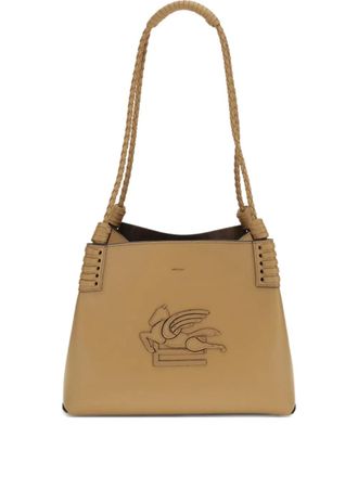 Etro small Libra braided-handle leather bag - Beige